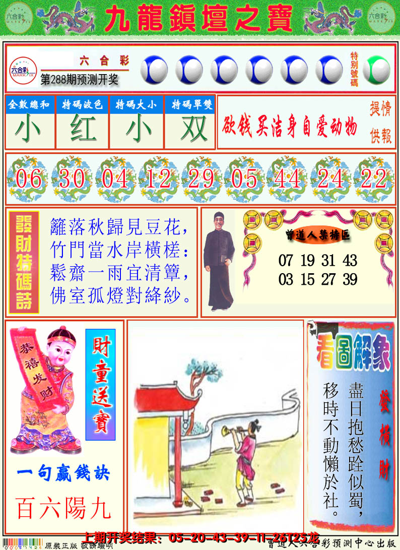 2024288期澳门挂牌解特码A
