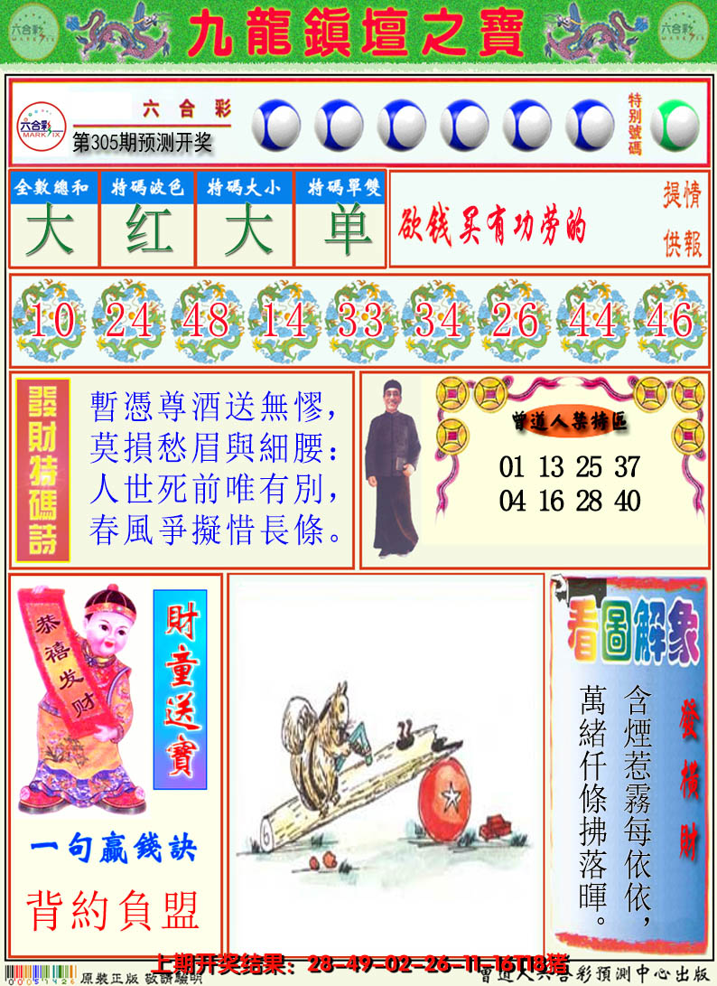 2024305期澳门挂牌解特码A