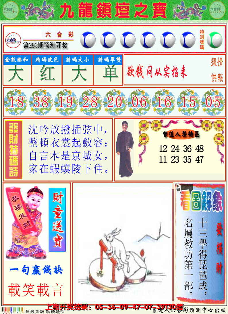 2024283期澳门挂牌解特码A