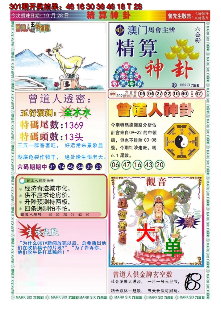 2024302期澳门精算神卦