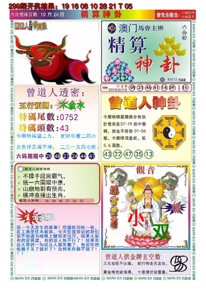 2024300期澳门精算神卦
