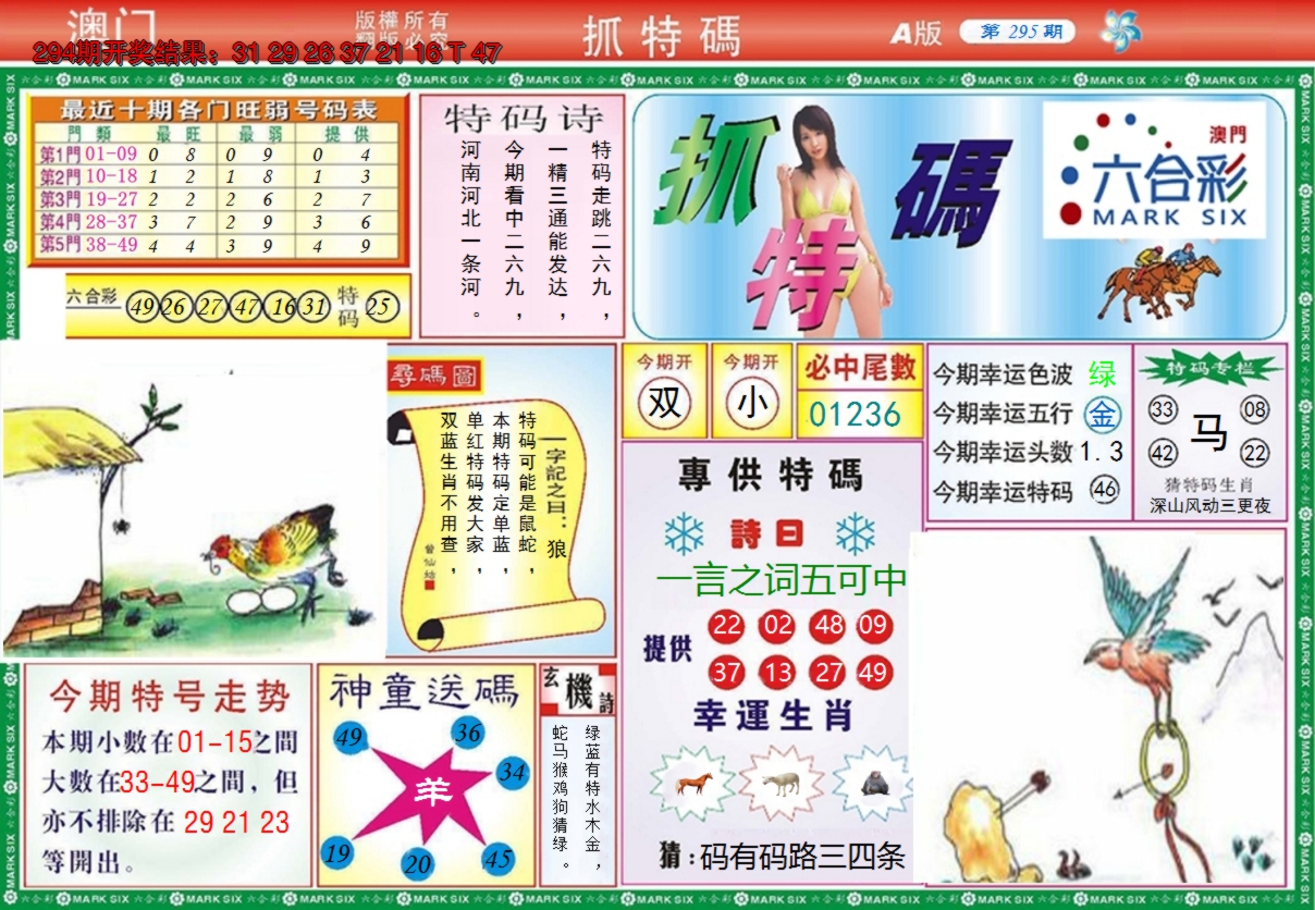 2024295期澳门抓特码A