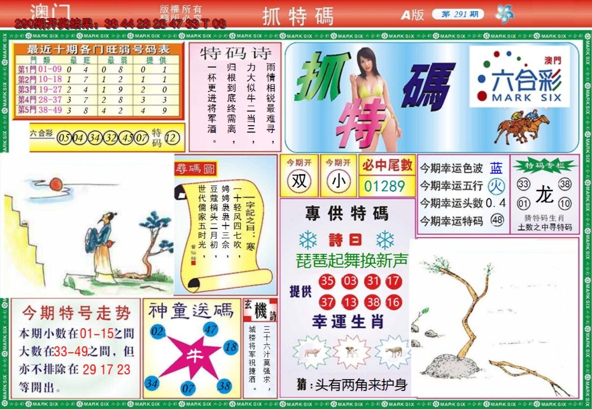 2024291期澳门抓特码A