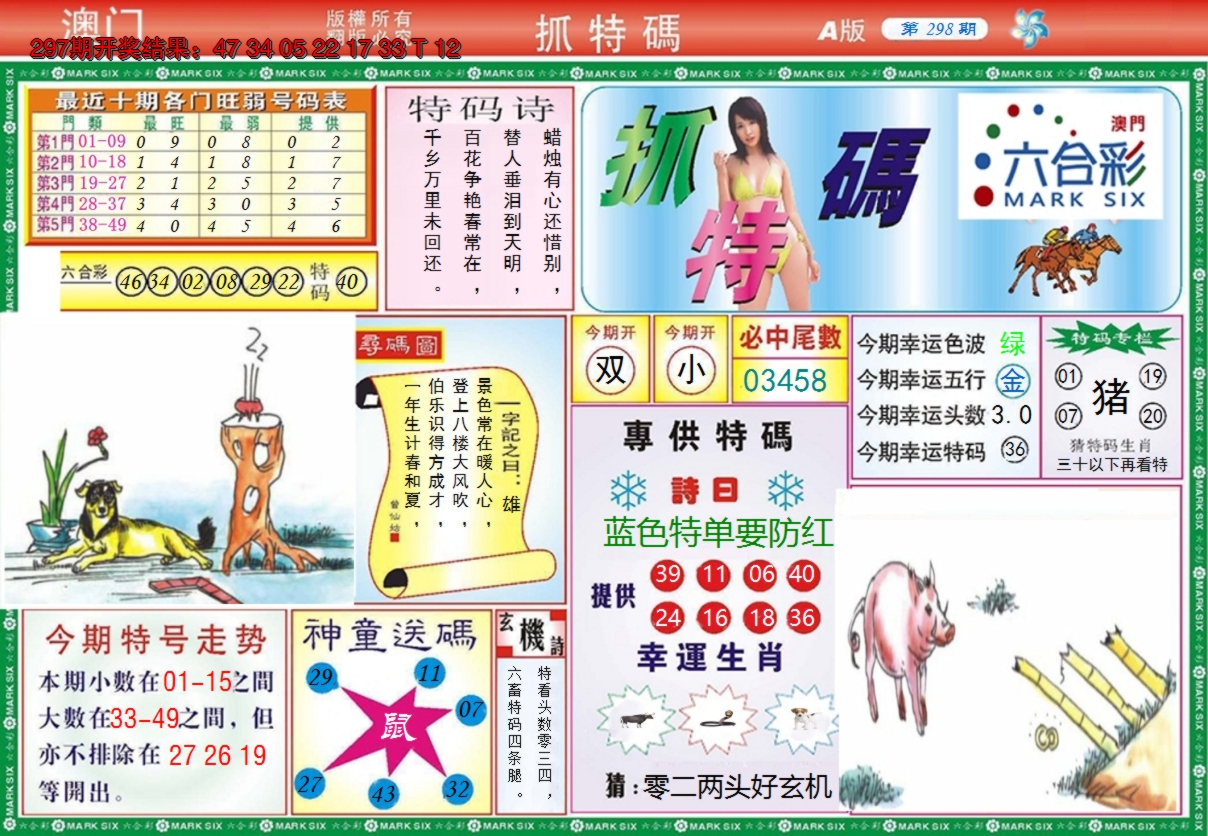 2024298期澳门抓特码A