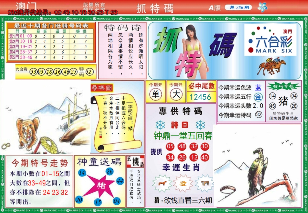2024286期澳门抓特码A