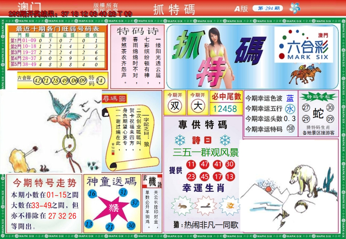 2024294期澳门抓特码A