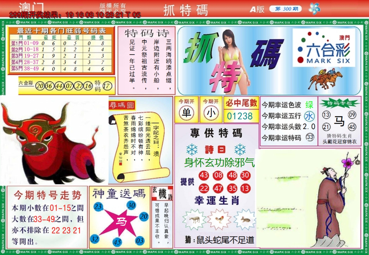 2024300期澳门抓特码A