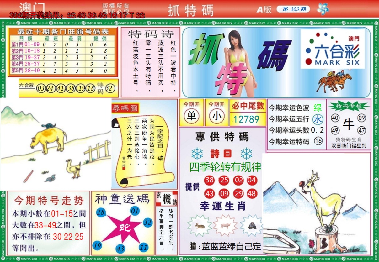 2024303期澳门抓特码A