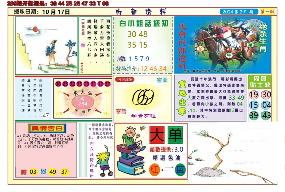 2024291期澳门内部透料A
