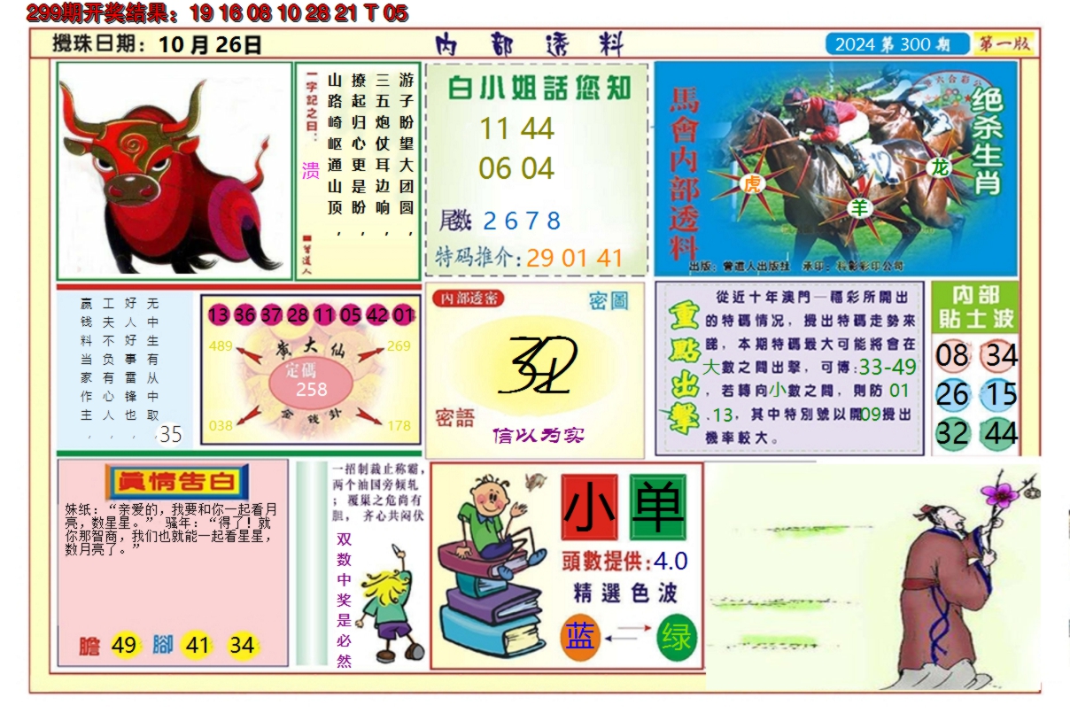 2024300期澳门内部透料A