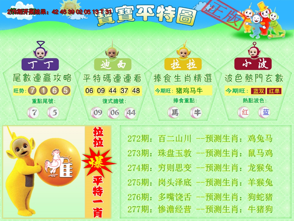 2024277期天线宝宝平特图