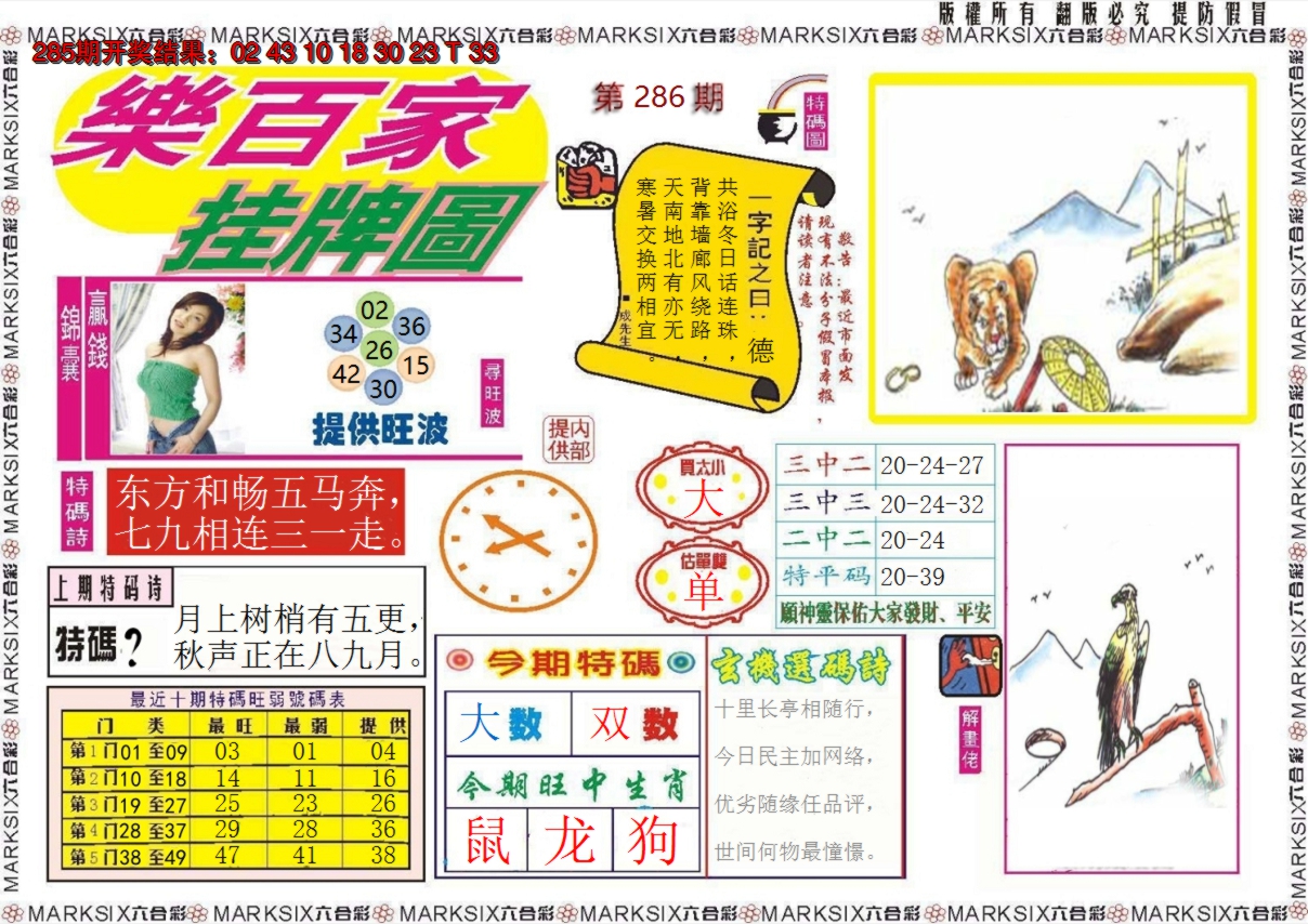 2024286期乐百家挂牌图