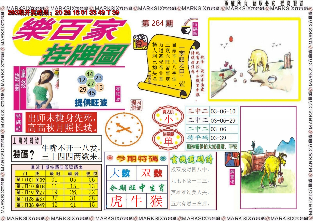 2024284期乐百家挂牌图