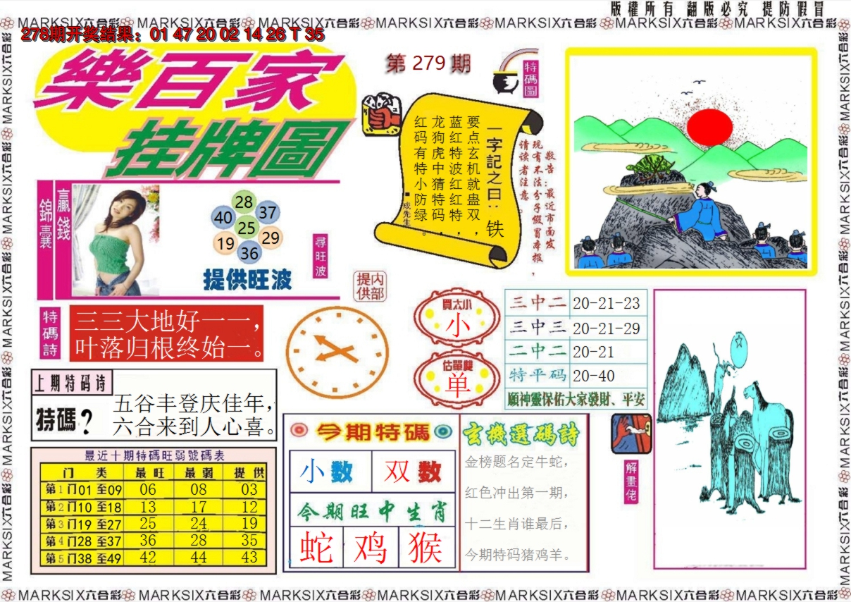 2024279期乐百家挂牌图