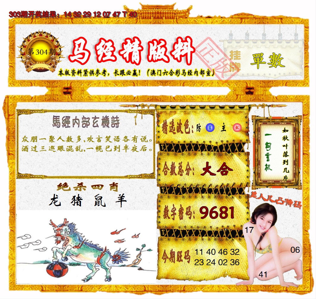 2024304期马经精版料