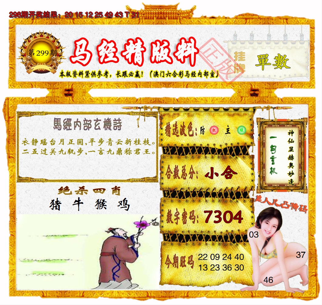 2024299期马经精版料