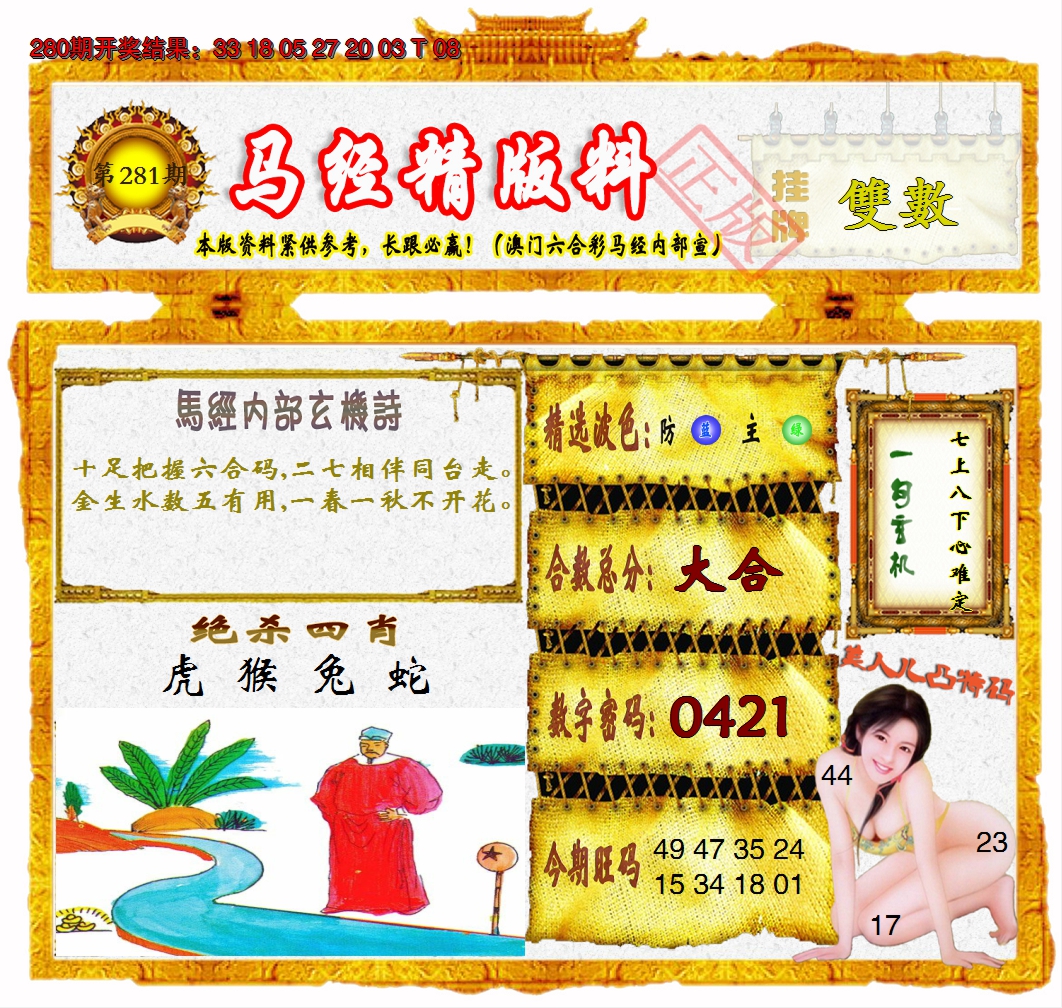 2024281期马经精版料