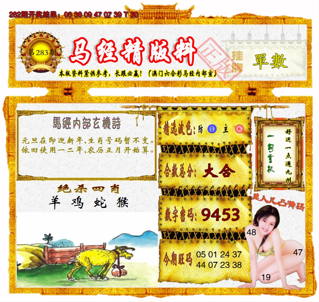 2024283期马经精版料