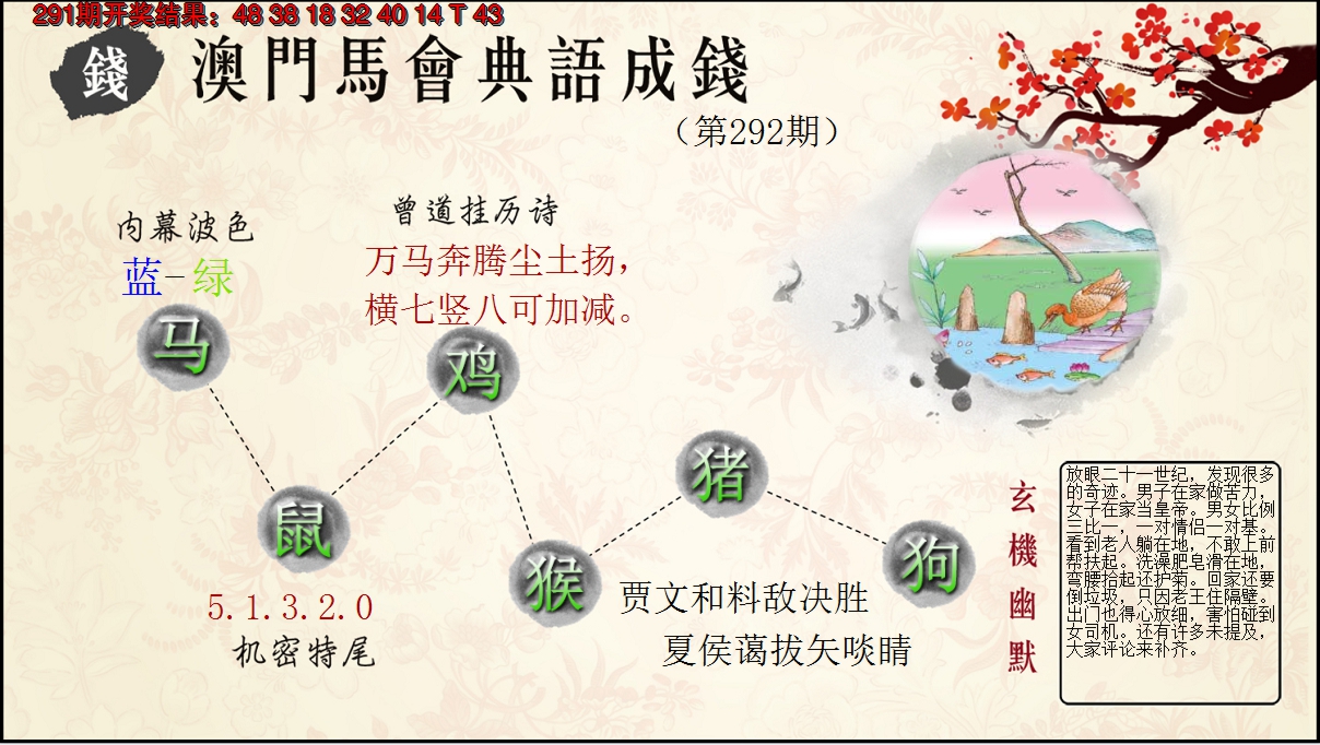 2024292期典语成钱