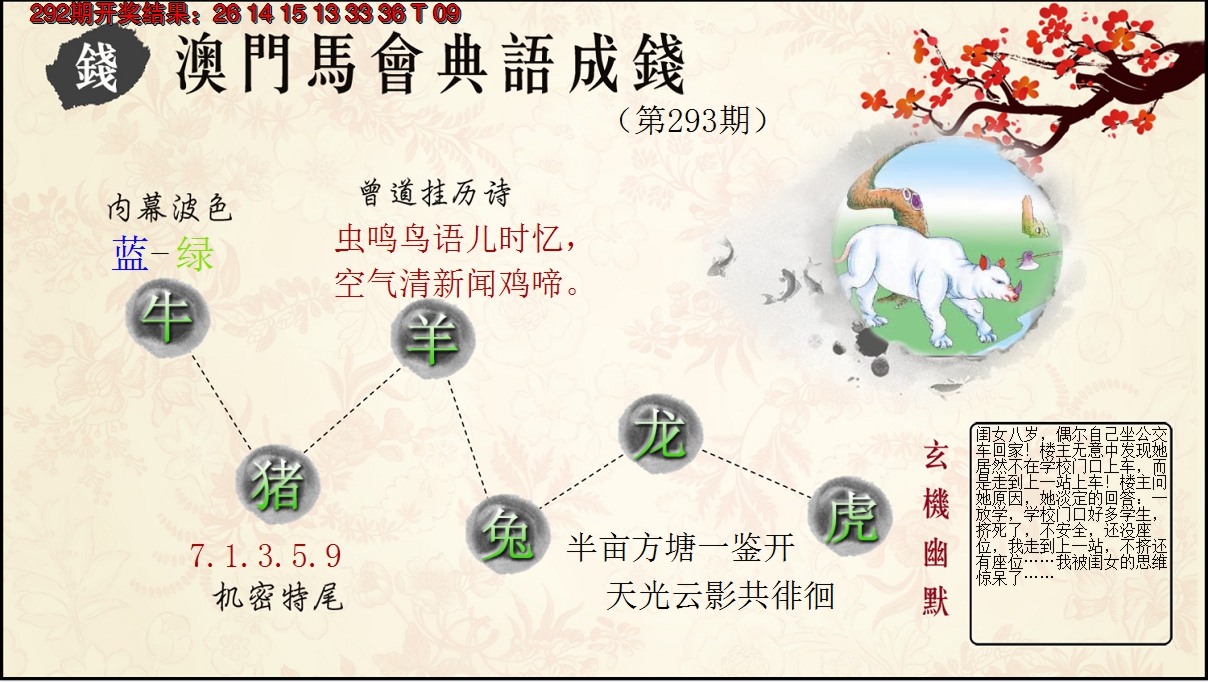 2024293期典语成钱
