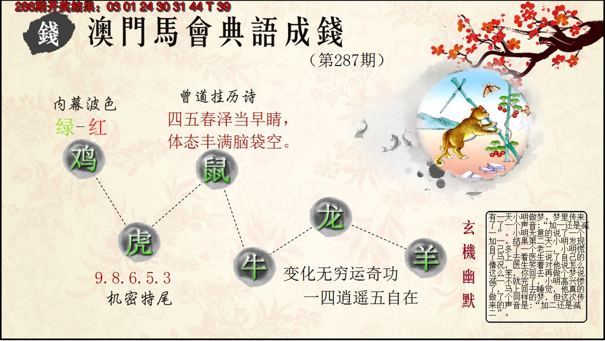 2024287期典语成钱