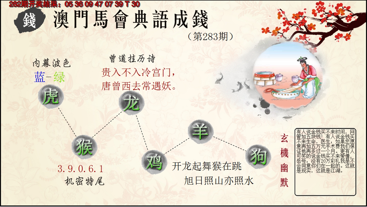 2024283期典语成钱