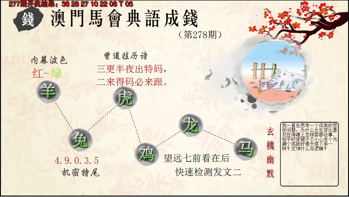 2024278期典语成钱