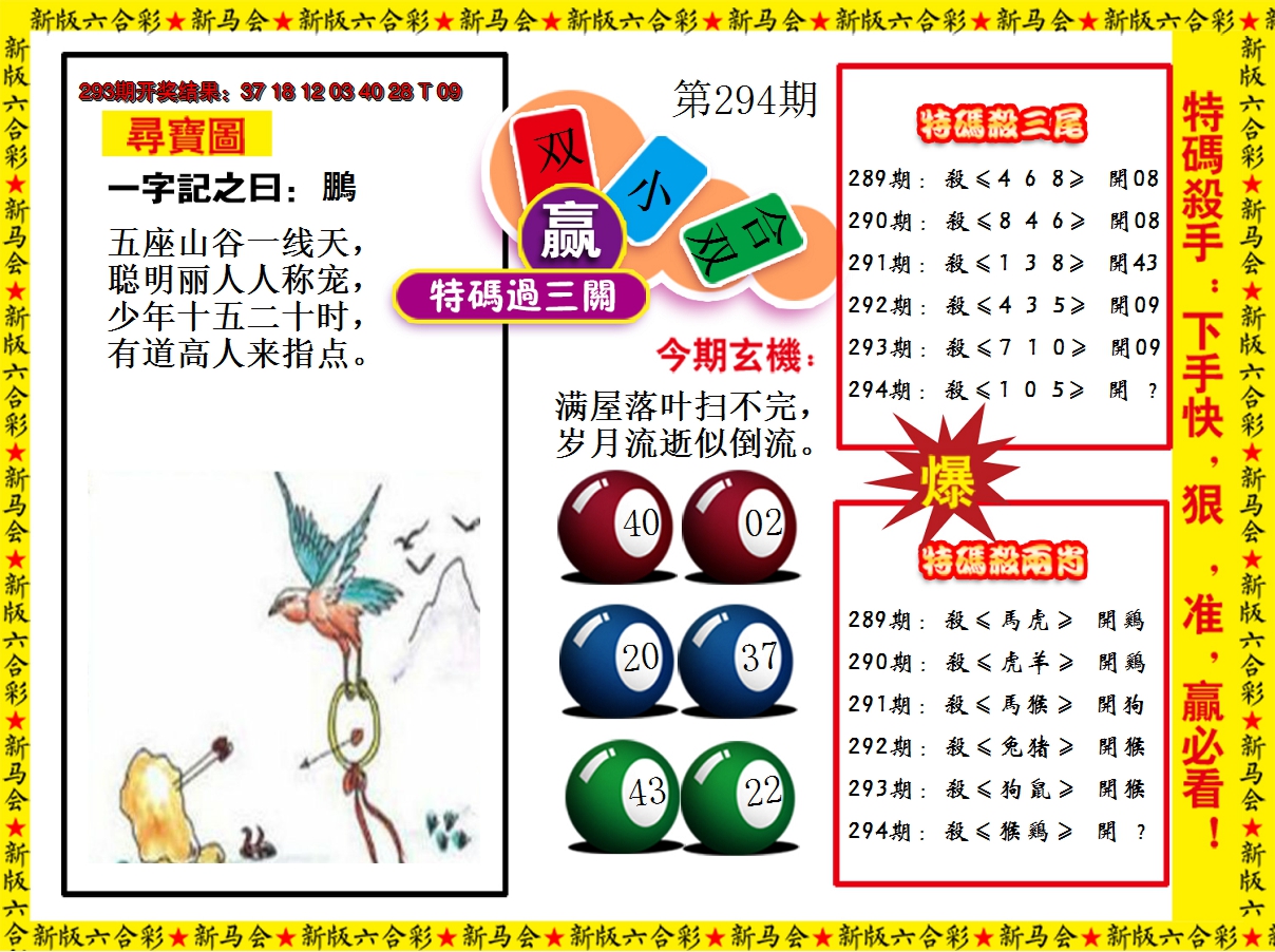 2024294期特码过三关