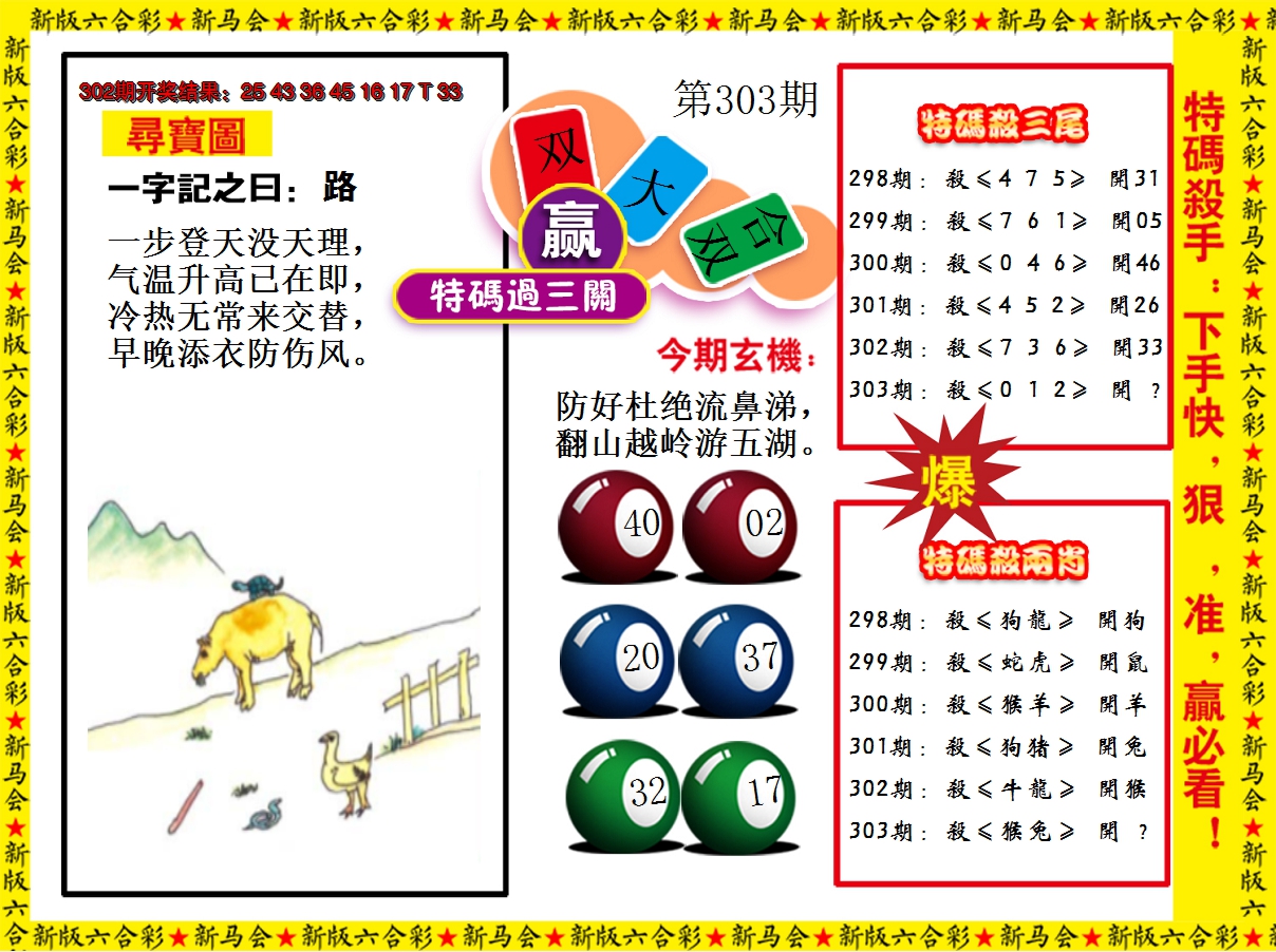 2024303期特码过三关