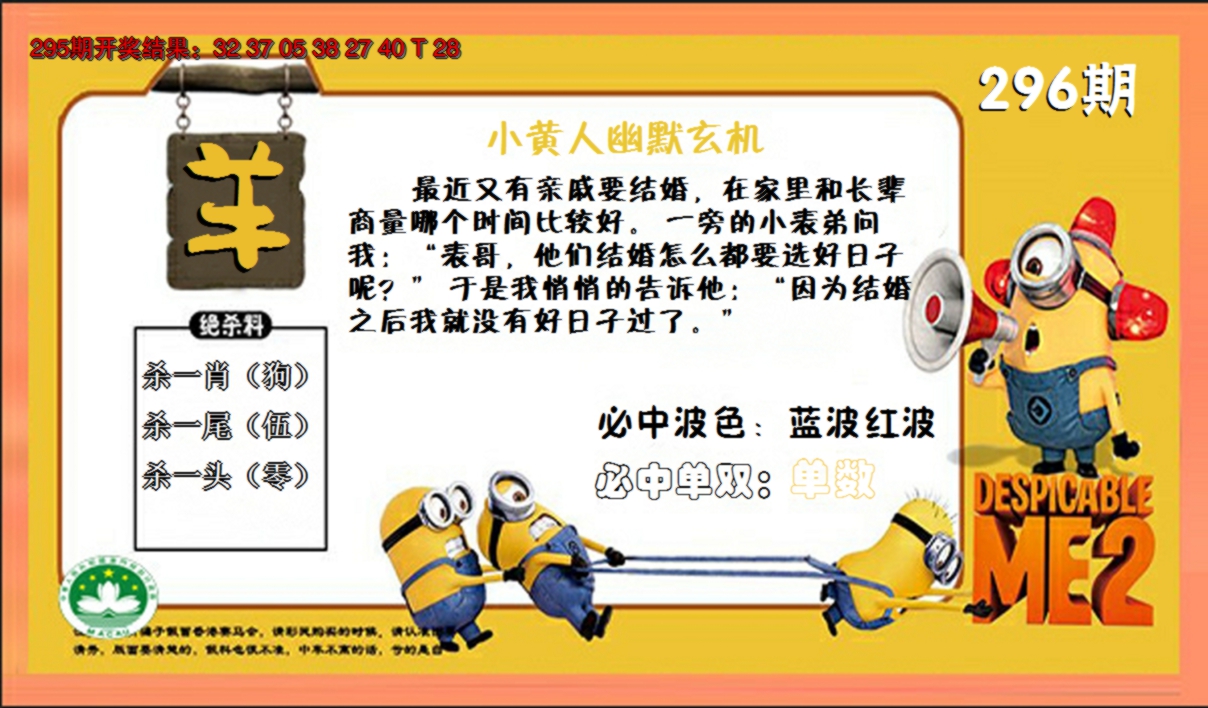 2024296期小黄人玄机诗