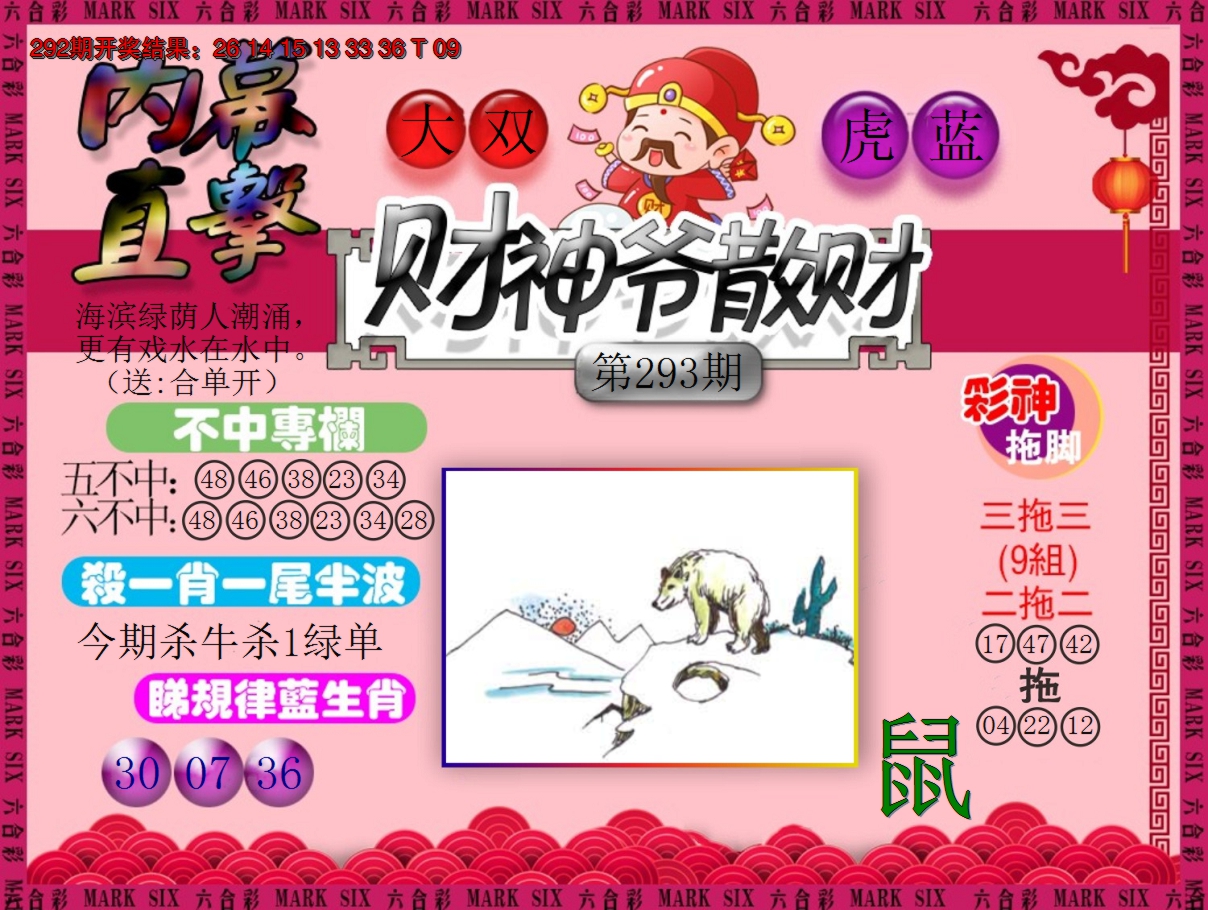 2024293期财神爷散财