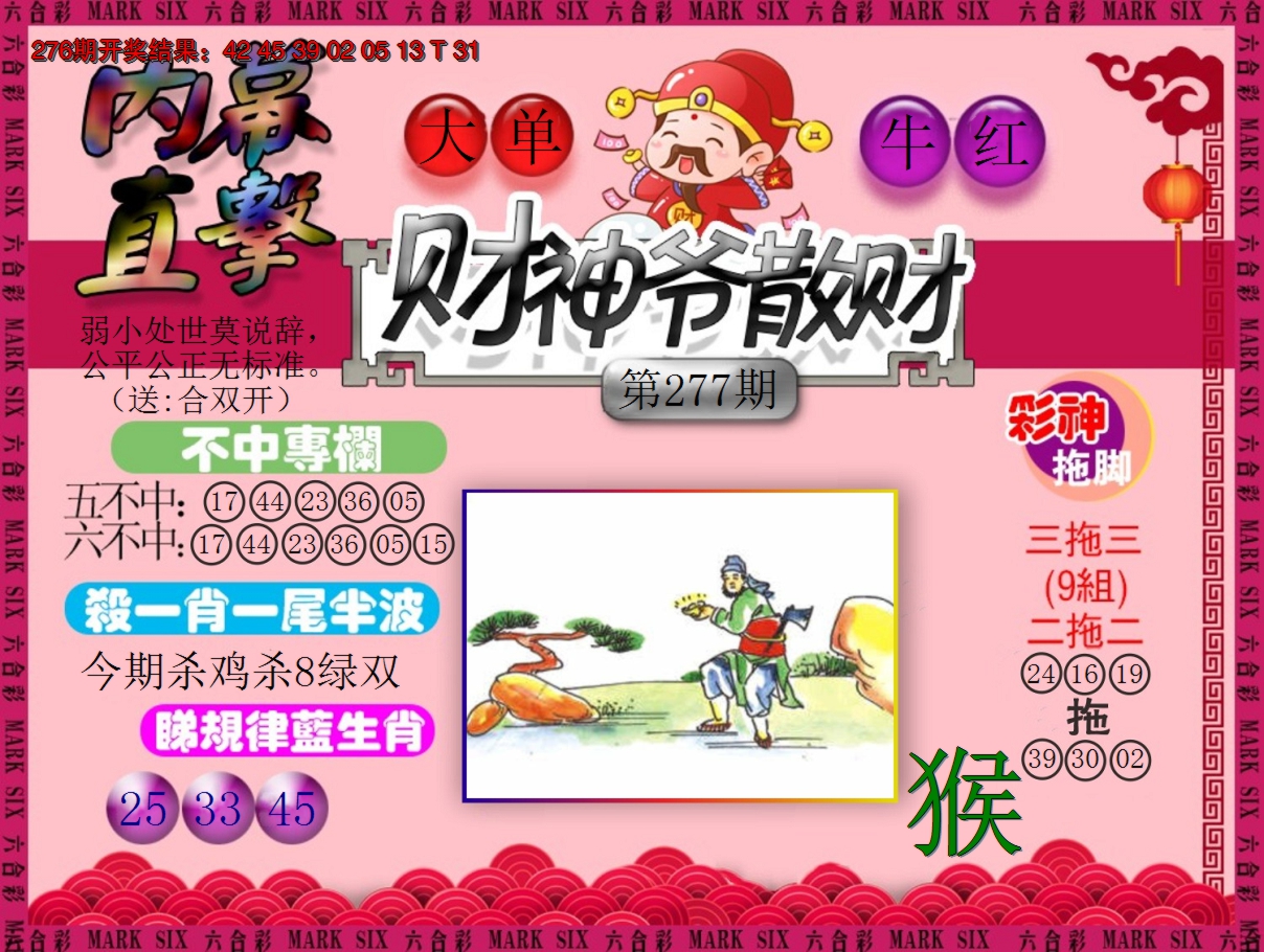2024277期财神爷散财