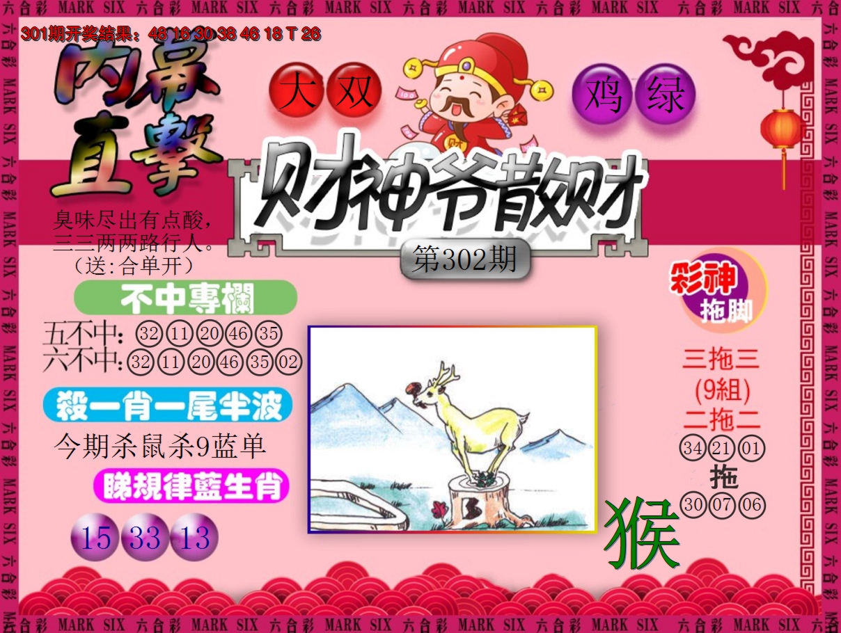 2024302期财神爷散财