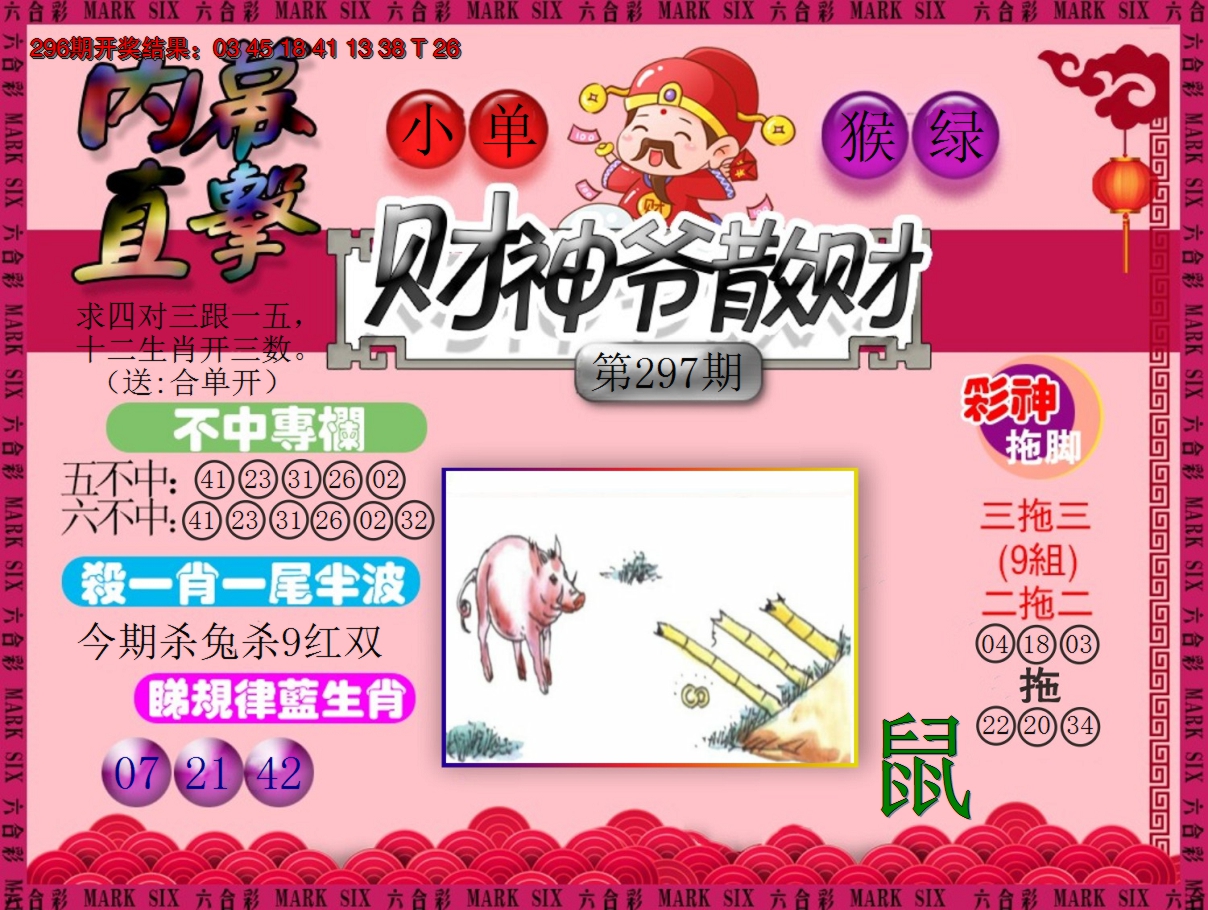 2024297期财神爷散财