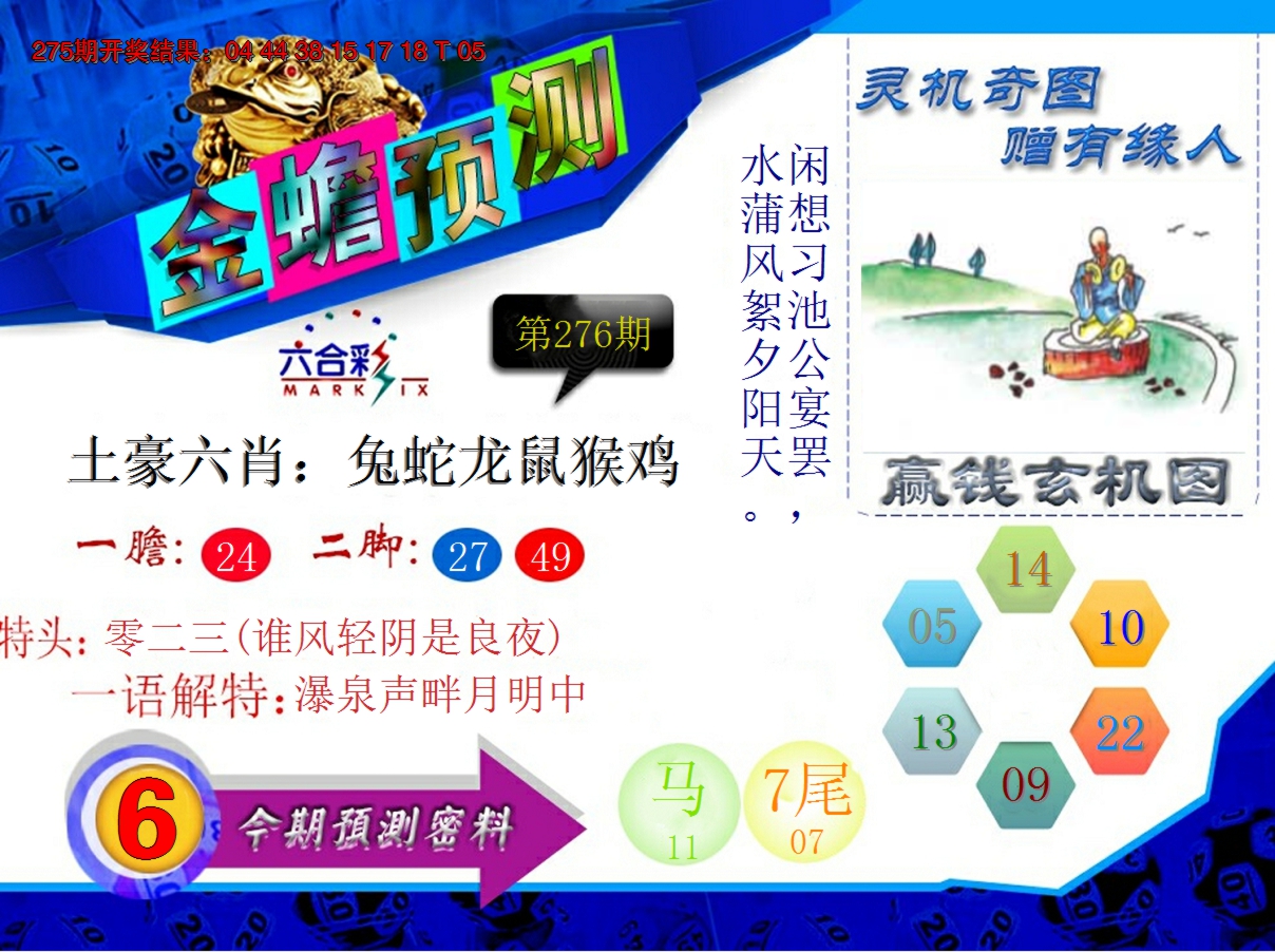 2024276期金蟾预测