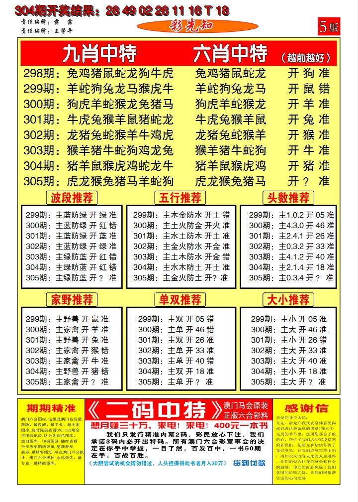 2024305期澳门彩先知D