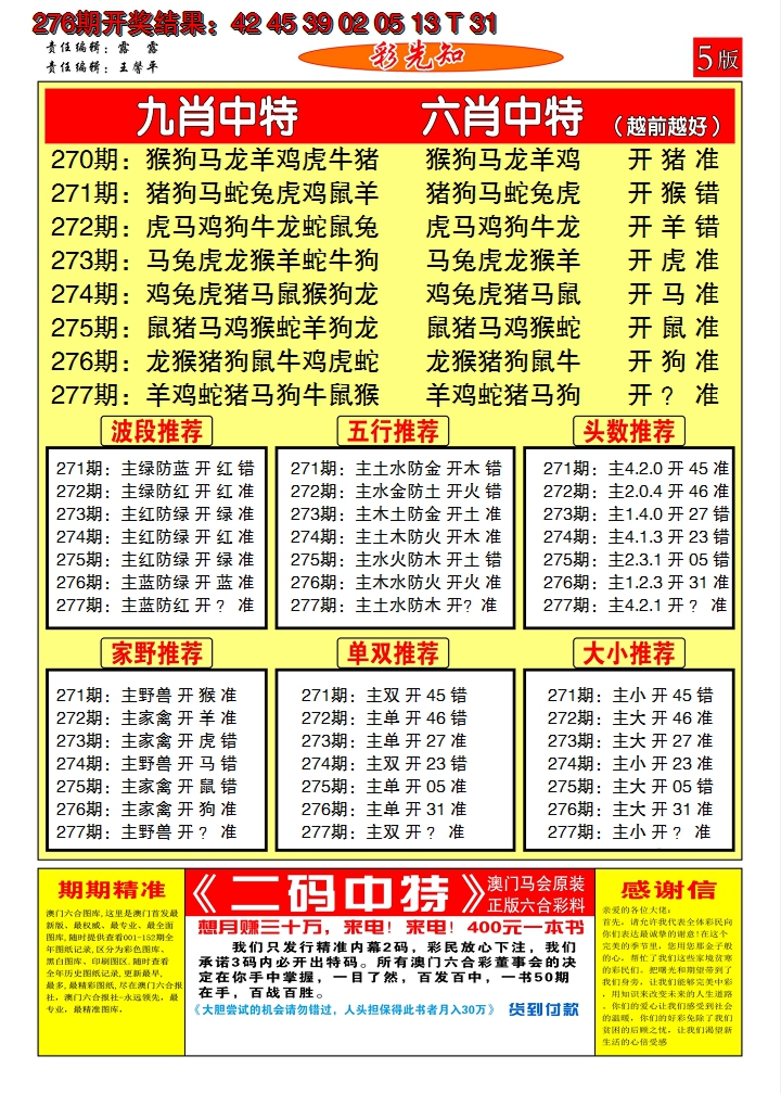 2024277期澳门彩先知D