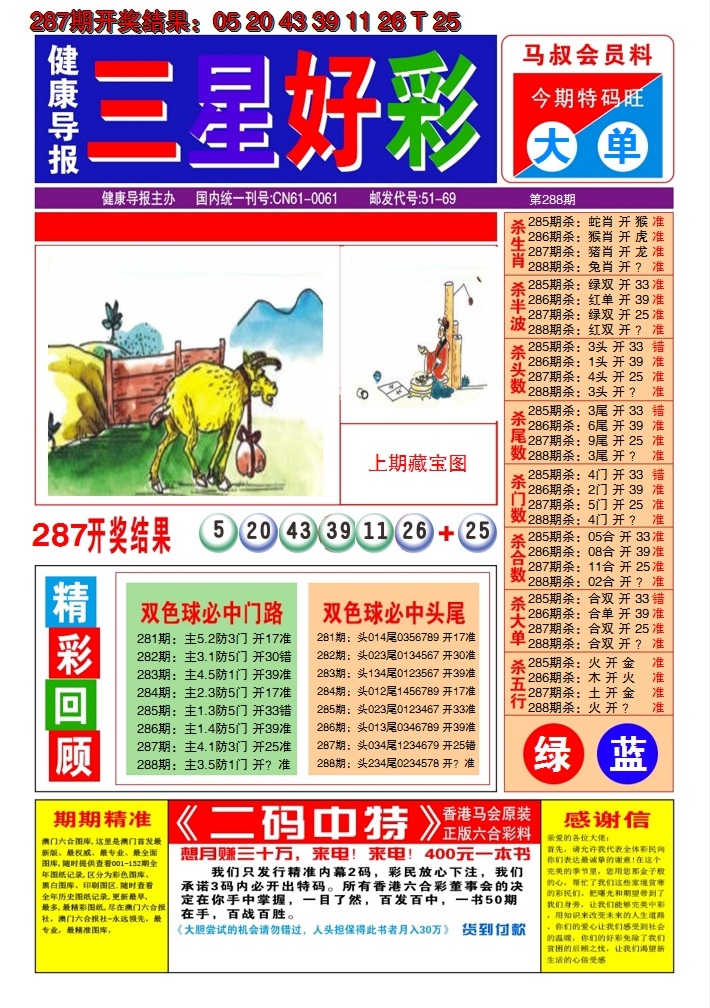 2024288期澳门三星好彩A