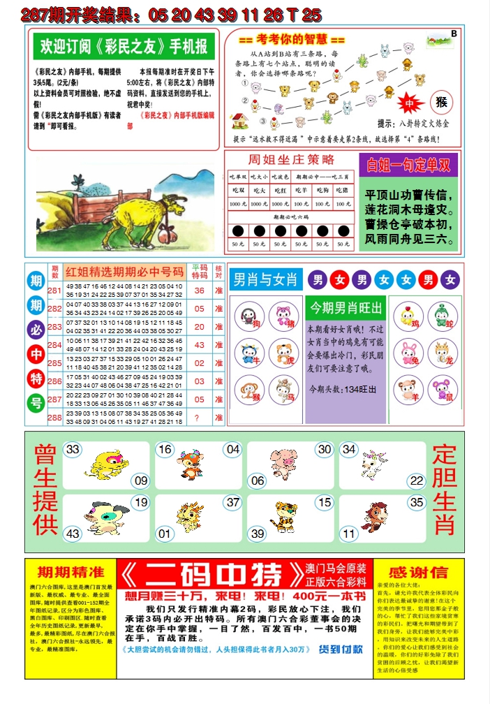 2024288期澳门三星好彩B