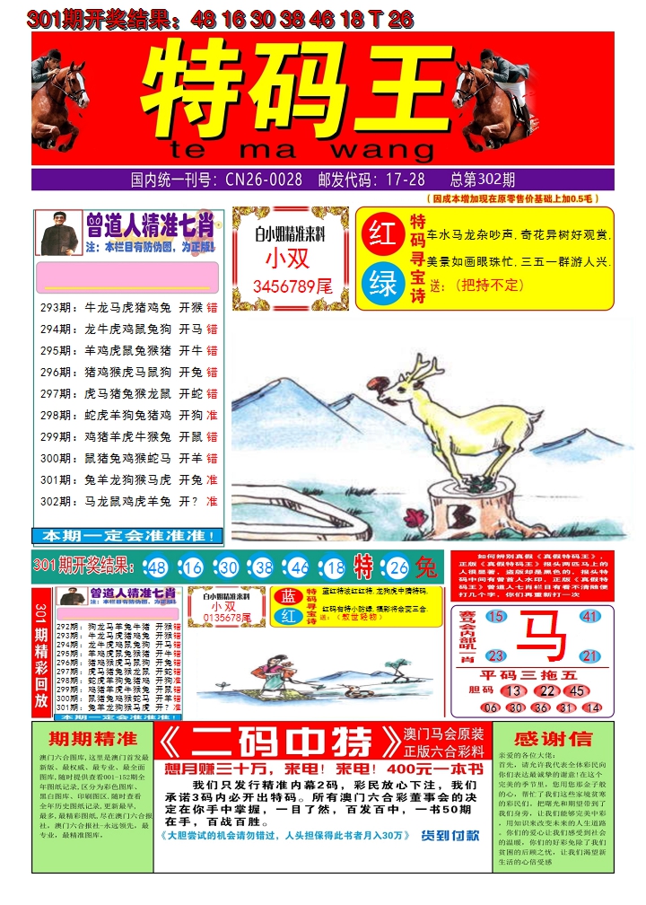 2024302期澳门特码王A