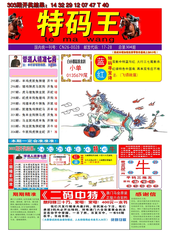 2024304期澳门特码王A