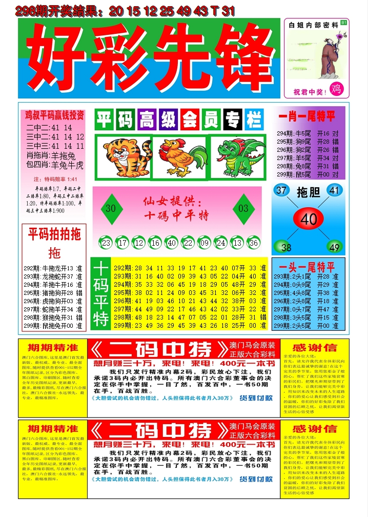 2024299期好彩先锋D