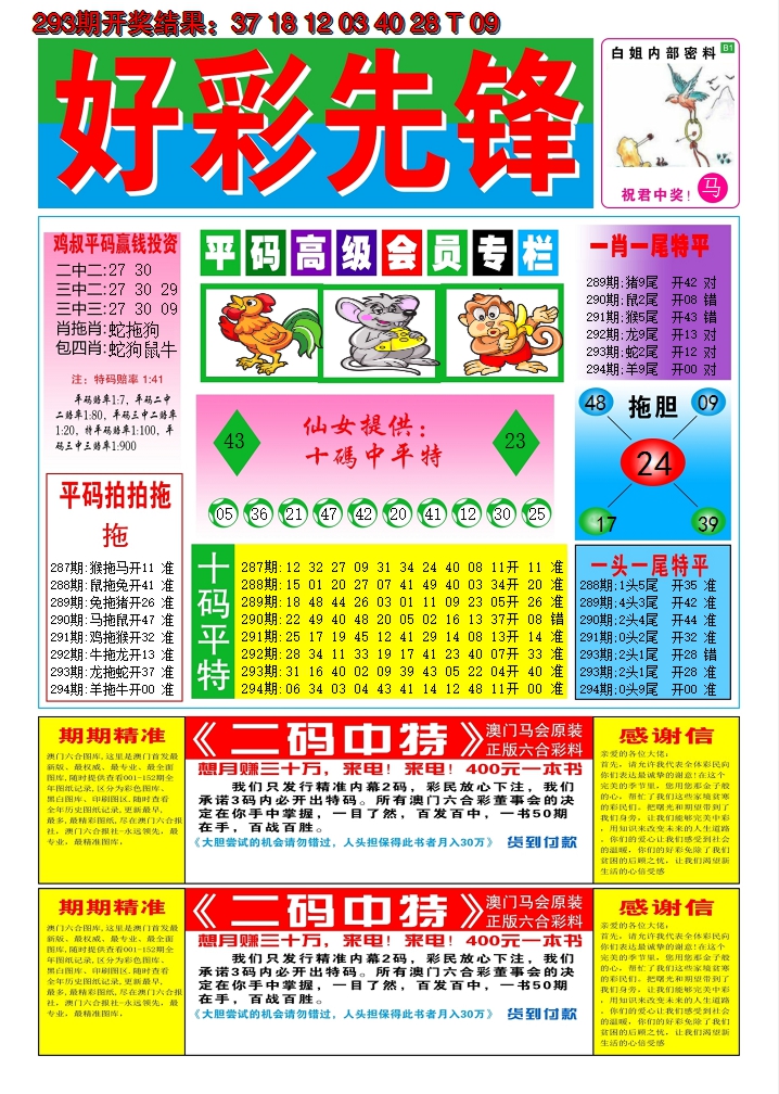 2024294期好彩先锋D