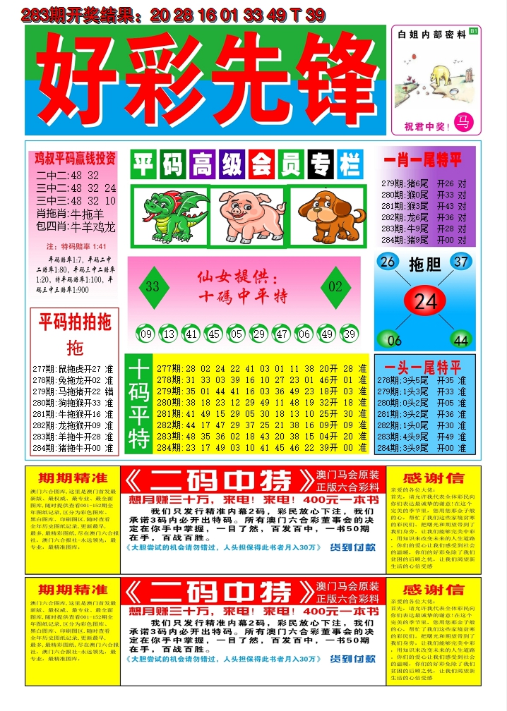 2024284期好彩先锋D