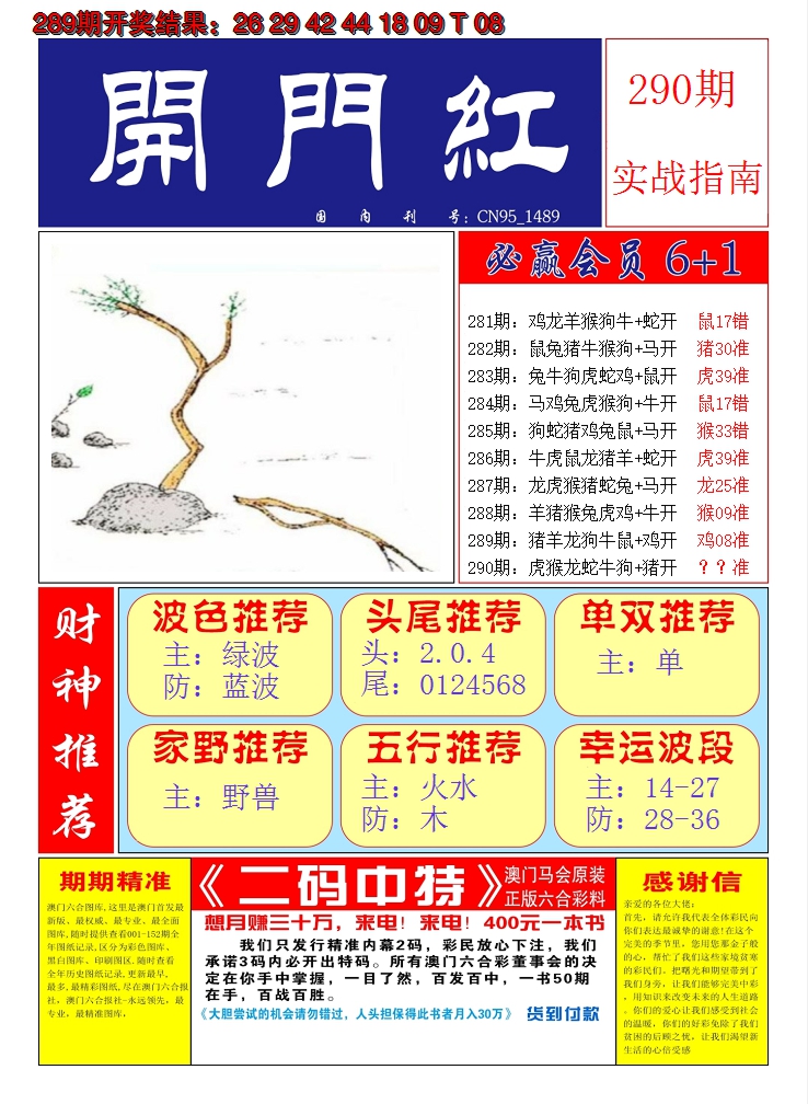 2024290期澳门开门红A