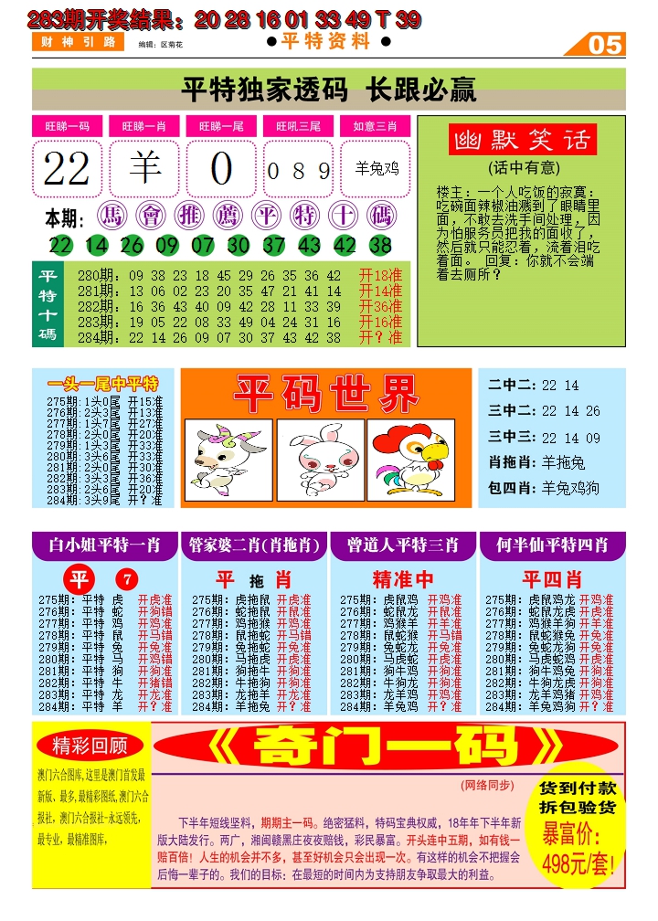 2024284期财神引路D