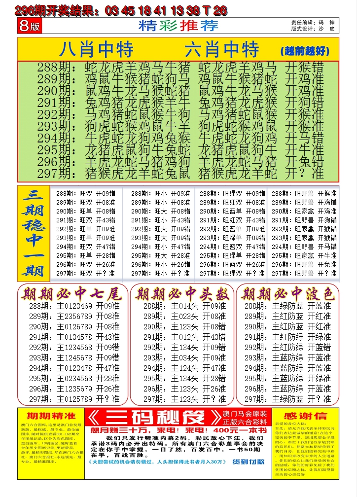 2024297期澳门六合梦C