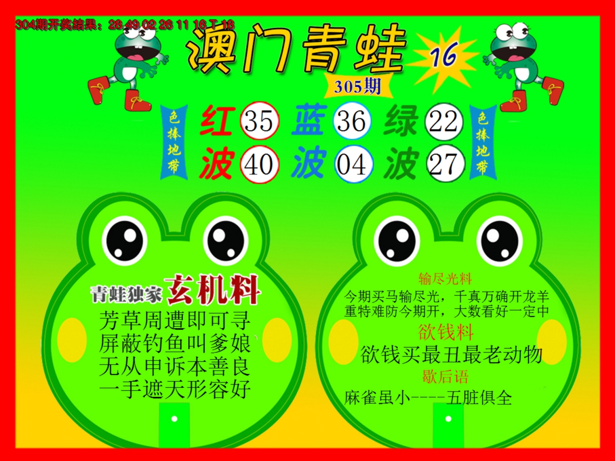 2024305期青蛙系列16