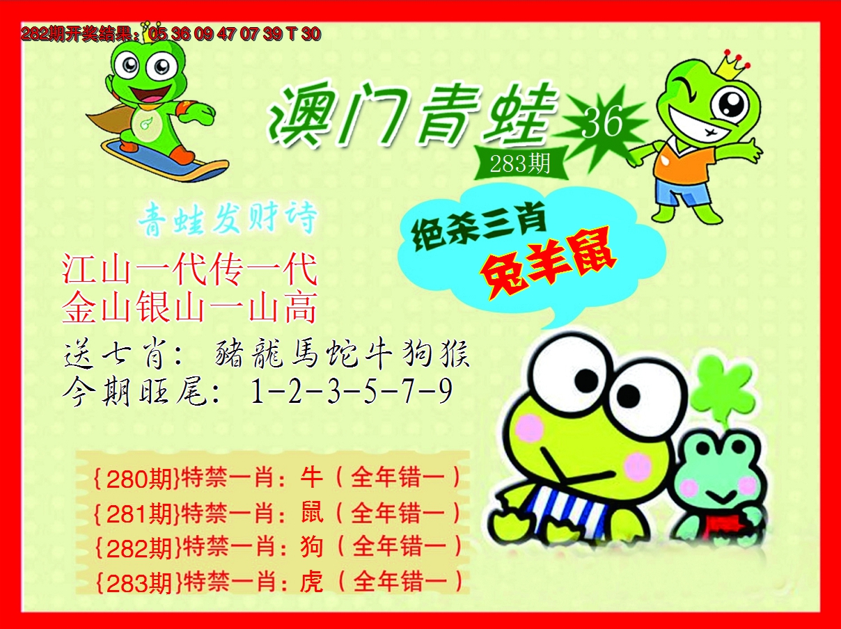 2024283期青蛙系列36