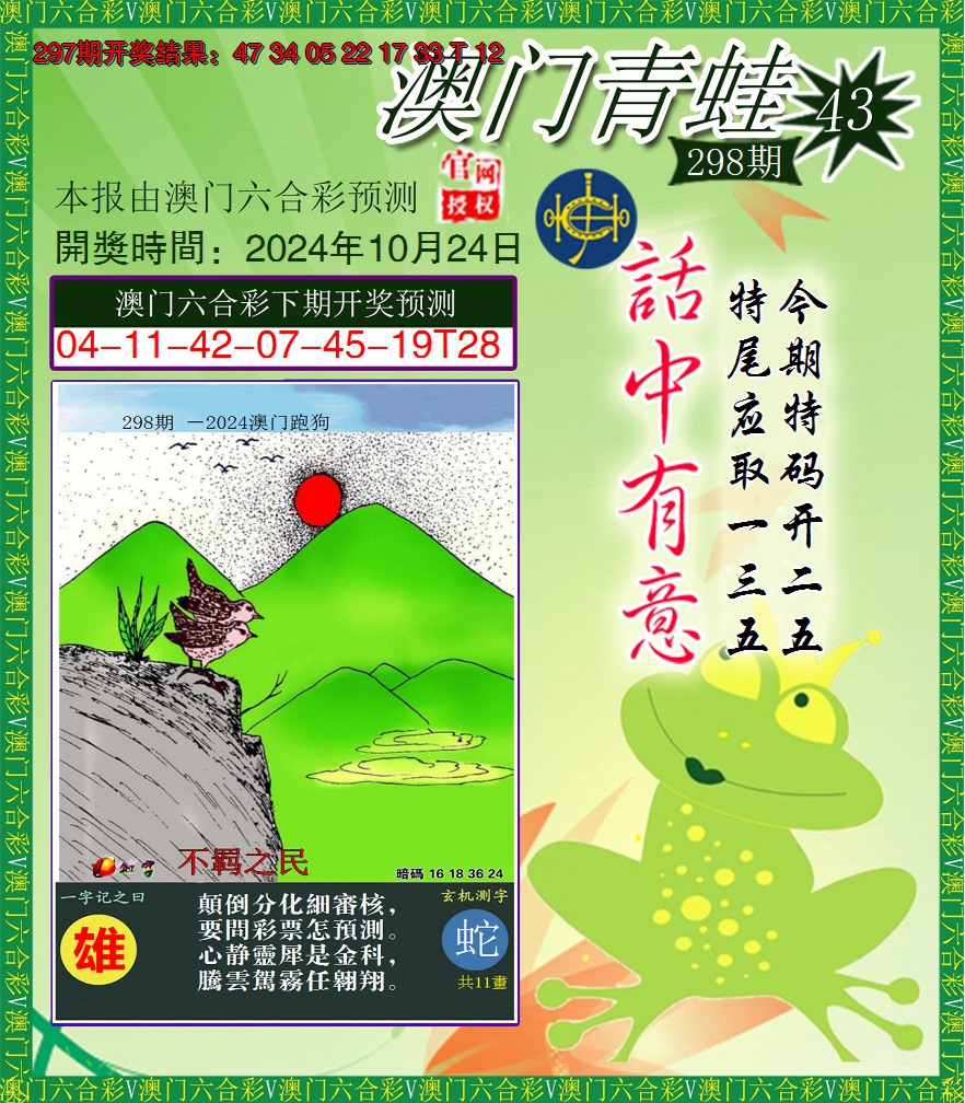 2024298期青蛙系列43
